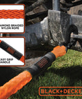 Heavy Duty 14 Foot Tow Rope With Easy Grip Handles And Steel G-Clip Hooks, 4500 Lb Break Strength, Diamond Braided Nylon