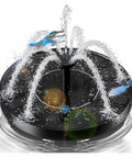 Sun Powered Bird Bath Fountain With Six Nozzles For Ponds And Gardens Dope Solar Pond Water Feature Easy Start Black Finish