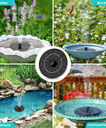 Three Point Five Watt Solar Water Fountain Kit With Six Nozzles And Fixed Pipes Ultra Quiet Floating Solar Pump for various outdoor settings.