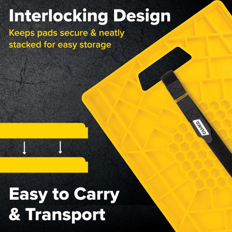 Interlocking Stabilizer Jack Pads for Camper and RV With Storage Strap and Built In Handle, 14 X 12 Inches, 2 Pack