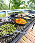 5 Quart Pre Seasoned Cast Iron Deep Skillet With Teardrop And Assist Handles For Oven Stove Grill Or Campfire Cooking Go To Pan