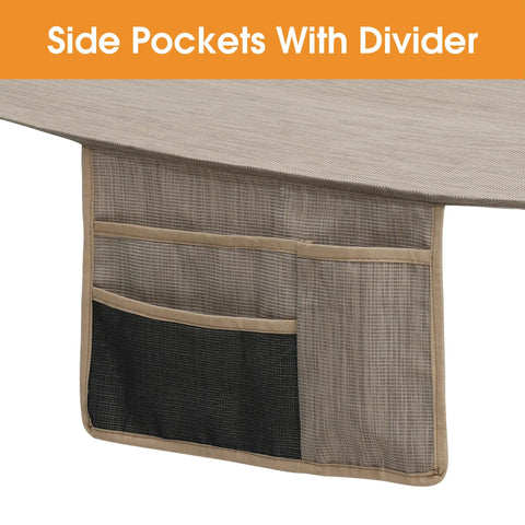 Side pockets with divider on 11 Foot Double Outdoor Hammock With Quick Dry Olefin Fabric Spreader Bar And Side Pockets