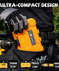 Person holding ultra-compact case for 63-Piece Impact Driver Bit Set with S2 Steel, Color-Coded Torx Bits, magnetizer, and bit holders