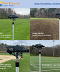 Beefy Tripod Sprinkler With 125 Ft Coverage 360 Degree Range Adjustable Height for lawns, fields, baseball, synthetic turf
