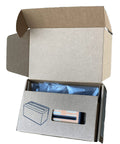ID Card Reader With 6 Foot USB Smart Cable For Magstripe And 2D Barcode Scanning, Ideal For POS, ID Verification, And Law Enforcement, Reads Government ID Cards Efficiently, shown in open packaging box.