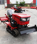 Small Farm Workhorse Mini Tracked Tractor with rubber tracks and fuel-efficient diesel engine for orchards and landscaping.