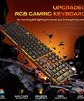 Slick Wireless Gaming Keyboard With Volume Knob And Tri Mode Bluetooth 2 4G Plus Usb C Plug In Setup showing RGB lighting and mechanical feel.