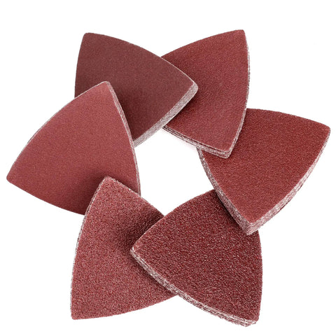 150 Piece Triangle Sanding Pads Set For Oscillating Multi Tool 3 Inch And One Eighth Hook And Loop Discs With 40 60 80 120 180 240 Grit