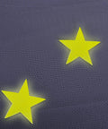 Close-up of glow in the dark stars on fabric, part of Glow In The Dark Stars Canopy Bed For Girls With Galaxy Lights And Princess Net Tent.