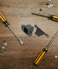 Heavy Duty Black Nylon Rv Door Latch Kit With Secure Catch And Easy Install For Camper Trailer Entry Stopper with tools.