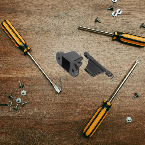 Heavy Duty Black Nylon Rv Door Latch Kit With Secure Catch And Easy Install For Camper Trailer Entry Stopper with tools.