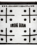 Iron Man 30 inch archery target with black cross and dot design, ultra-durable high density shell, military-grade fibers