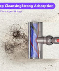 Replacement No-Tangle Vacuum Head For Dyson Cordless V7 V8 V10 V11 V15, cleaning hair from carpet