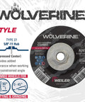 Wolverine Type 27 Cut And Grind Combo Wheel A24T Aluminum Oxide 4.5 Inch Diameter 1/8 Inch Thick With 5/8 Inch 11 UNC Nut
