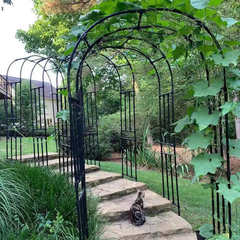 Beefy Garden Arch Trellis For Climbing Plants Outdoor 126 Inch Long 94.5 Inch High 15.8 Inch Wide Durable Galvanized Steel With Weatherproof Coating Perfect Lawn Decor For Weddings Parties And Ceremonies