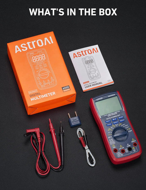 Digital Multimeter And Analyzer With TRMS 6000 Counts Auto Ranging Pro Grade in box with accessories and manual