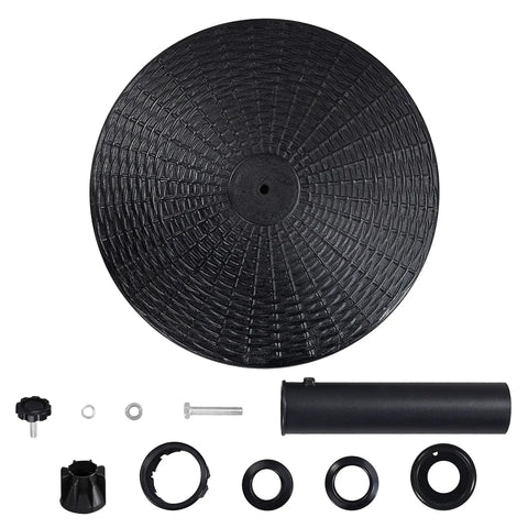 Beefed Up Heavy Duty Outdoor Umbrella Base 22 Lbs 18 Inch Round Patio Stand parts black finish