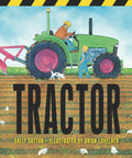 Cover of "Rhyming Farm Machines Adventure Board Book For Toddlers And Preschoolers Starring Tractors Plows Harrows Attachments Trucks And Growing Gear For Kids Aged 2 To 5" with tractor art