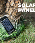 Close-up of solar panel on Mystic Gnome Fairy House Solar Light For Outdoor Decor Color Changing Led Garden Lantern