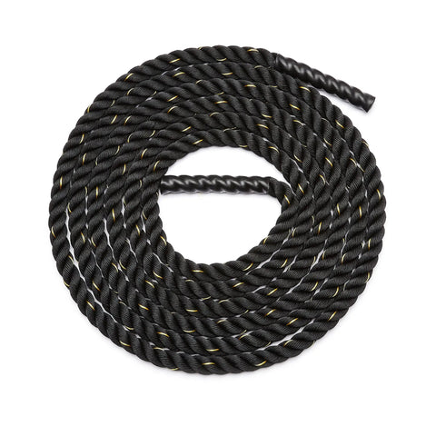 Beast Mode Heavy Battle Rope For Home Gym Crossfit And Cardio Sessions, 1.5 Inch Diameter By 30 Feet Length Three Strand Dacron With Protective Cover For Serious Strength Training And Legit Conditioning Workouts