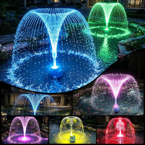 2 In 1 Pond Filter With Pump And Fountain Lights For Koi Ponds Includes Auto Water Sensor And 16 Ft Hose Dark Blue With 3 Adjustable Spray Modes Easy Install No Fuss Setup And Low Maintenance