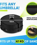 Heavy Duty 18 Inch Round Umbrella Base Weight with side slot opening for offset cantilever and outdoor patio umbrellas