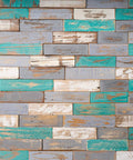 3D Reclaimed Barn Wood Wall Panels Set Of 10 In Montauk Blue, Diy Glue And Nails Install, Premium Weathered Slat Panels
