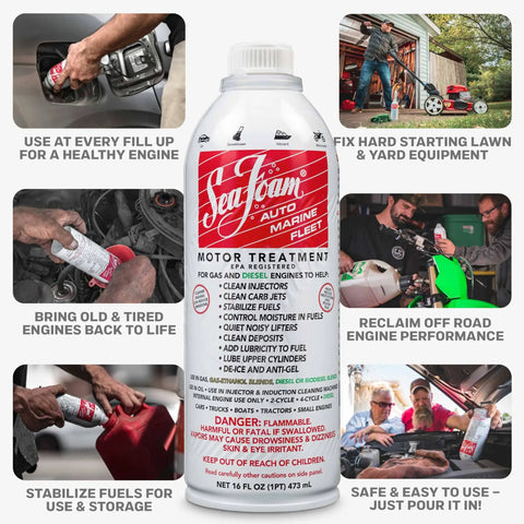 Motor Treatment With Fuel System Cleaner Stabilizer And Oil Treatment For Gas And Diesel Engines In Cars And Trucks Restores Power Smooth Idle Improves MPG Cleans Injectors And Carburetors 16 Oz Pack Of 3
