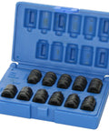 Heavy Duty 3/8 Drive 11 Piece Pipe Plug Socket Set Built From Tough Chrome Molybdenum Steel For Killer Everyday Performance Includes Male Sizes And Stores In A Blow Molded Case For Any Mechanic Or Diy Job in blue case