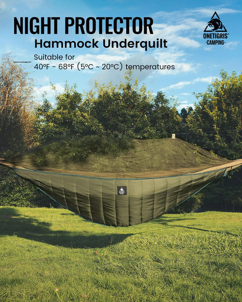 Ultralight Hammock Underquilt For Camping And Backpacking Full Length Quilt Keeps You Cozy In Hammocks For 3-4 Seasons