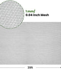 Diagram showing dimensions of 1mm mesh, 39 Ft Mosquito Netting For Patio And Backyard Garden, Lightweight Polyester Mesh Bug Barrier, 39x10 ft