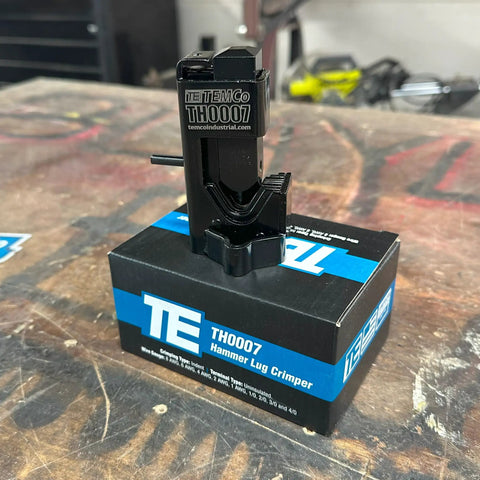 Front view of Hammer Lug Crimper Tool For Battery And Welding Cables Crimps 8 AWG Through 4/0 Indent Crimp on box