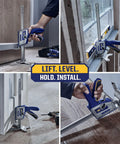 IRWIN Quick-Lift construction jack with blue handle and vertical lift rod; lifts up to 10 in, 330 lb