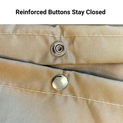 Reinforced button detail on All Weather Golf Cart Seat Cover For 4 Passenger Carts Fits 2 Plus 2 Or 2 Person Universal Fit
