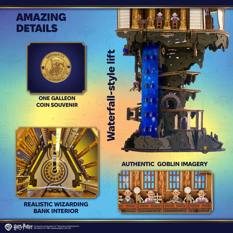 Gringotts Bank Marble Run 3D Wooden Puzzle For Adults Includes Continuous Marble Action Secret Vault System Mechanical Model Kit, vertical view