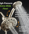 Premium 7 Inch High Pressure Three Way Rainfall Shower Head Set With Stainless Steel Hose And Handheld Six Setting Spa Shower Separate
