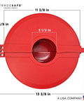 Red Gate Valve Lockout Kit for Six and a Half to Ten Inch Valves, Heavy Duty, OSHA Compliant, Impact Resistant, Top View