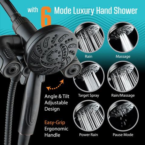 High Pressure Handheld Shower Head Combo With Adjustable Hydro Arms And 156 Mode Settings For Drenching Spa Vibes And Real Deal Kickin Bathroom Upgrades Delivering Smooth Game Changing Flow