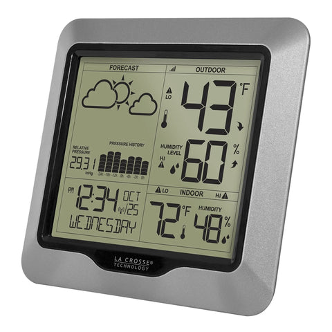 Advanced Wireless Weather Station With Dynamic Forecast Icons, Barometric Pressure History, Atomic Time, Temperature and Humidity Gauge