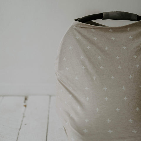 Four In One Stretchy Car Seat Cover For Girls And Boys Breathable Nursing Cover Grocery Cart Cover And High Chair Cover Desert Print