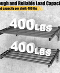 Heavy Duty Garage Wall Shelves 2 Pack Wall Mounted Storage Shelves Black Holds Up To 800 Lbs And Made From Rust Resistant Steel