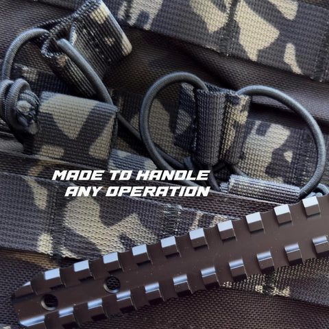 Close-up of 11 Slot Scope Base For Marlin Rifles 336 1894 1895 6061 T6 aluminum mount, rugged design with tactical gear background.