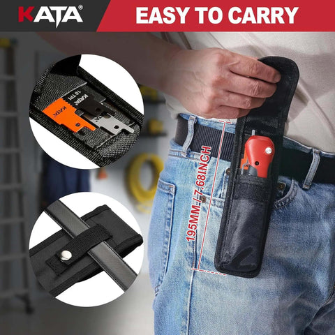 Five In One Folding Hand Saw for Drywall and More with Quick Change Blades in canvas bag clipped to belt