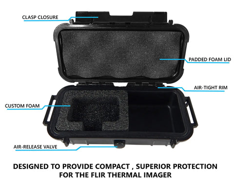 Open Rugged Waterproof Thermal Imaging Camera Case for FLIR One Pro Gen 3 Topdon Tc002C Fluke TC01A TC01B with foam interior.