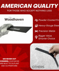 Comparison of heavy-duty steel parts for firewood racks; highlighting powder-coated finish and precise welds on left piece.