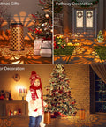 Lit Solar Lanterns Outdoor 2 Pack Waterproof Hanging Yard Decor Lights For Patio Balcony Lawn Garden Tree Pathway With Warm White And Cool White Modes Solar Powered Weather Resistant For Porch illuminating festive scenes indoors and outdoors.