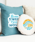 Pillows with graphic designs created using Iron On Heat Transfer Paper For Inkjet Printers Printable HTV For Dark And Light Fabrics.