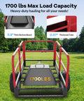 Heavy Duty ATV Utility Dump Trailer With 1700 Pound Capacity And 17 Cubic Feet, Steel Cart with reinforced bottom and tubes