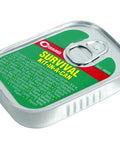 Grab-And-Go Survival Kit In A Can 38 Essential Camping And Hiking Tools For Emergencies, Compact Pocket Size with tab lid