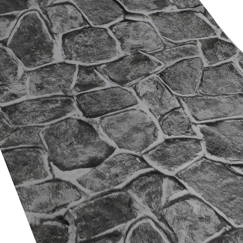 Dark Grey Fortress Stone Peel And Stick Wallpaper 394 Inch Long Self Adhesive Backsplash For Kitchen Cabinets And Living Rooms